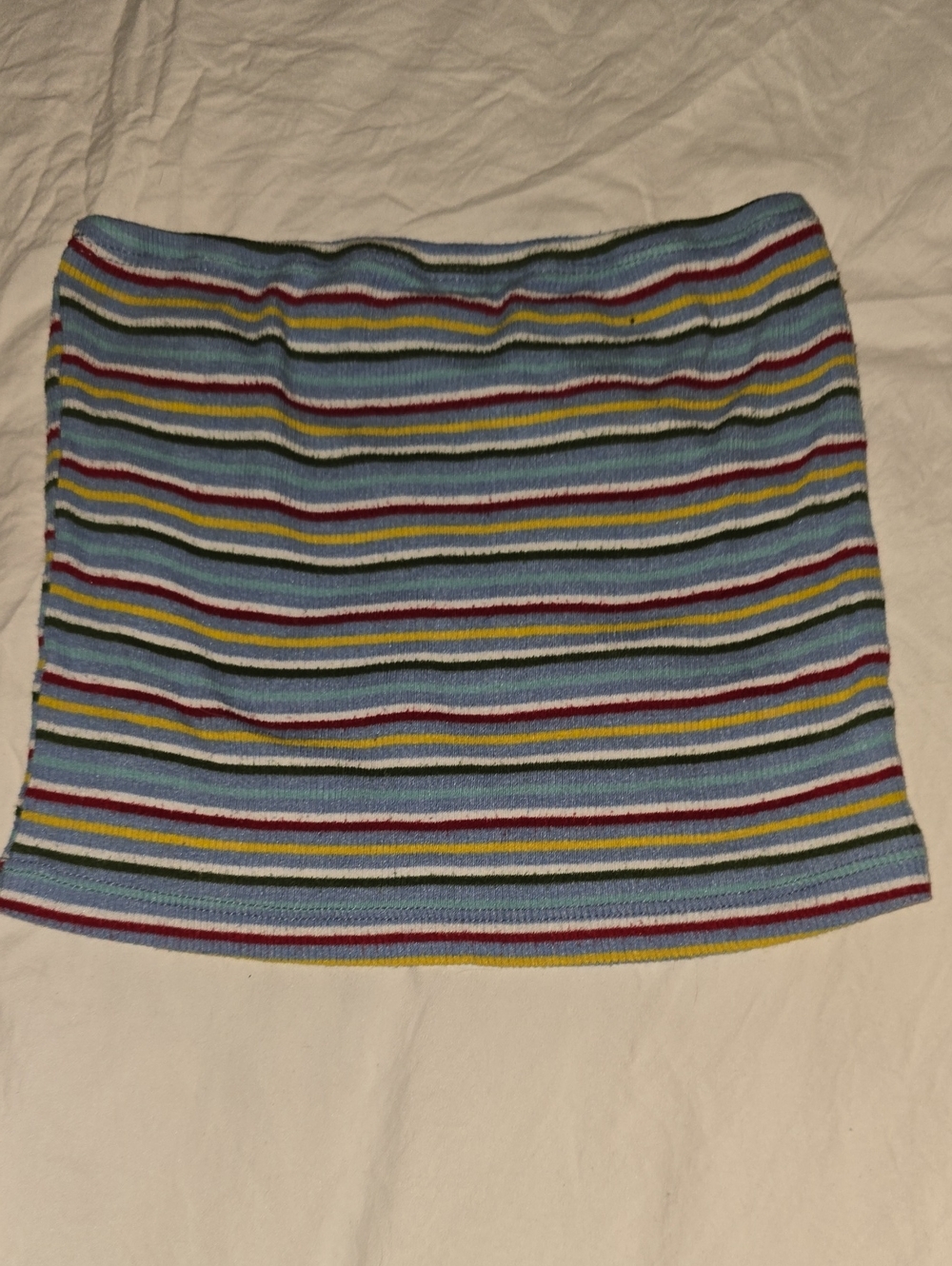 Sky And Sparrow Light Blue Striped Knit Tube Top